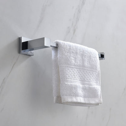 KIBI Cube 10" Brass Bathroom Towel Ring in Chrome Finish