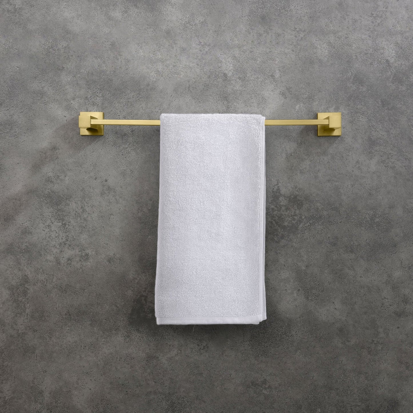 KIBI Cube 18" Brass Bathroom Towel Bar in Brushed Gold Finish