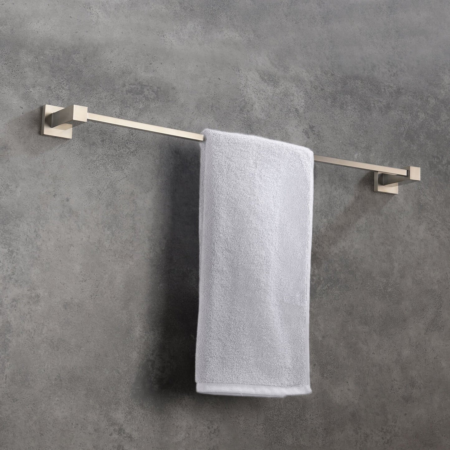 KIBI Cube 24" Brass Bathroom Towel Bar in Brushed Nickel Finish