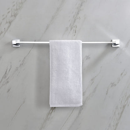 KIBI Cube 24" Brass Bathroom Towel Bar in Chrome Finish