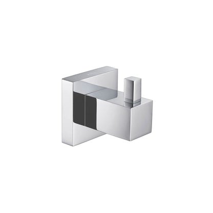 KIBI Cube Brass Bathroom Robe Hook in Chrome Finish