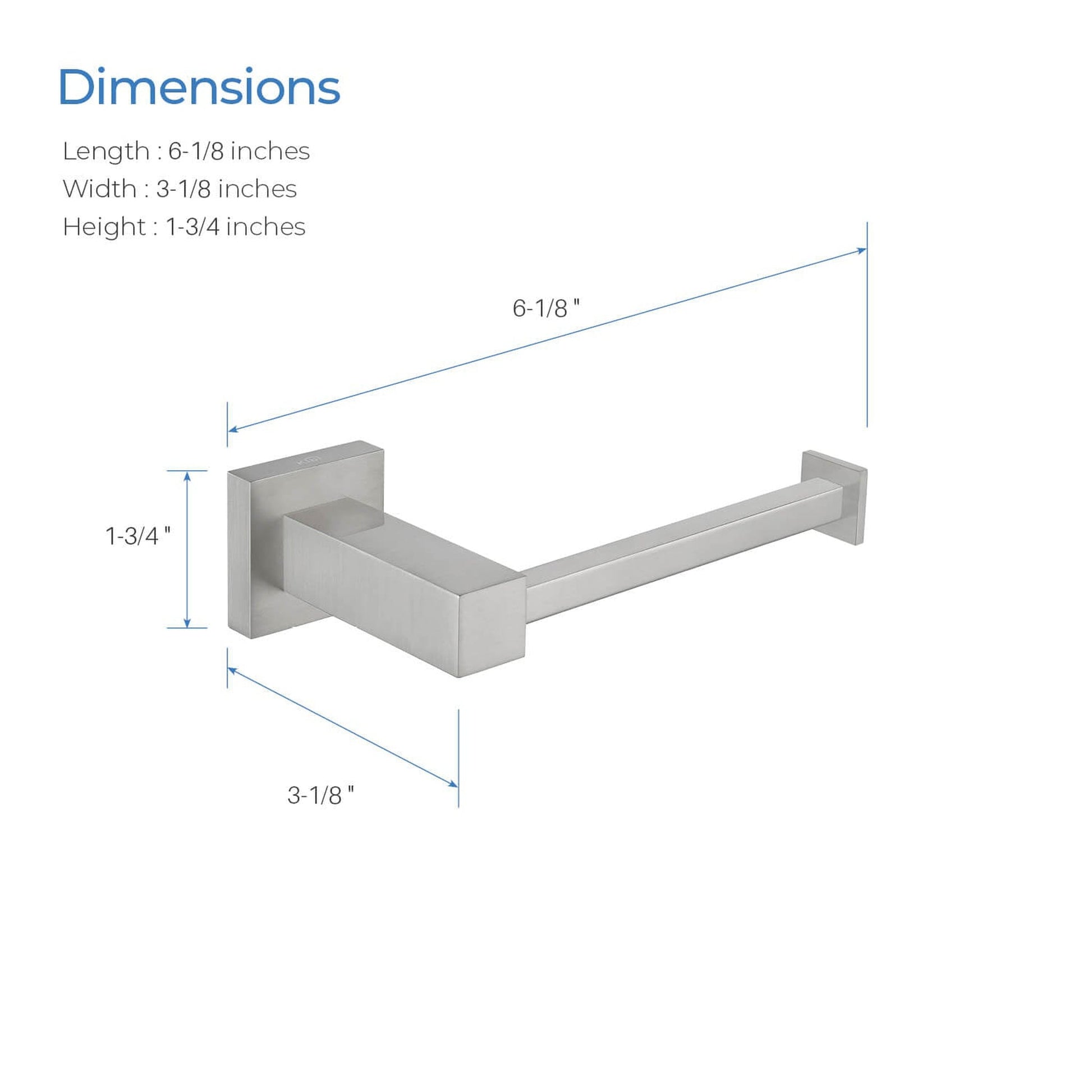 KIBI Cube Brass Bathroom Tissue Holder in Brushed Nickel Finish