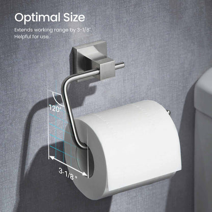 KIBI Cube Brass Bathroom Toilet Paper Holder in Brushed Nickel Finish