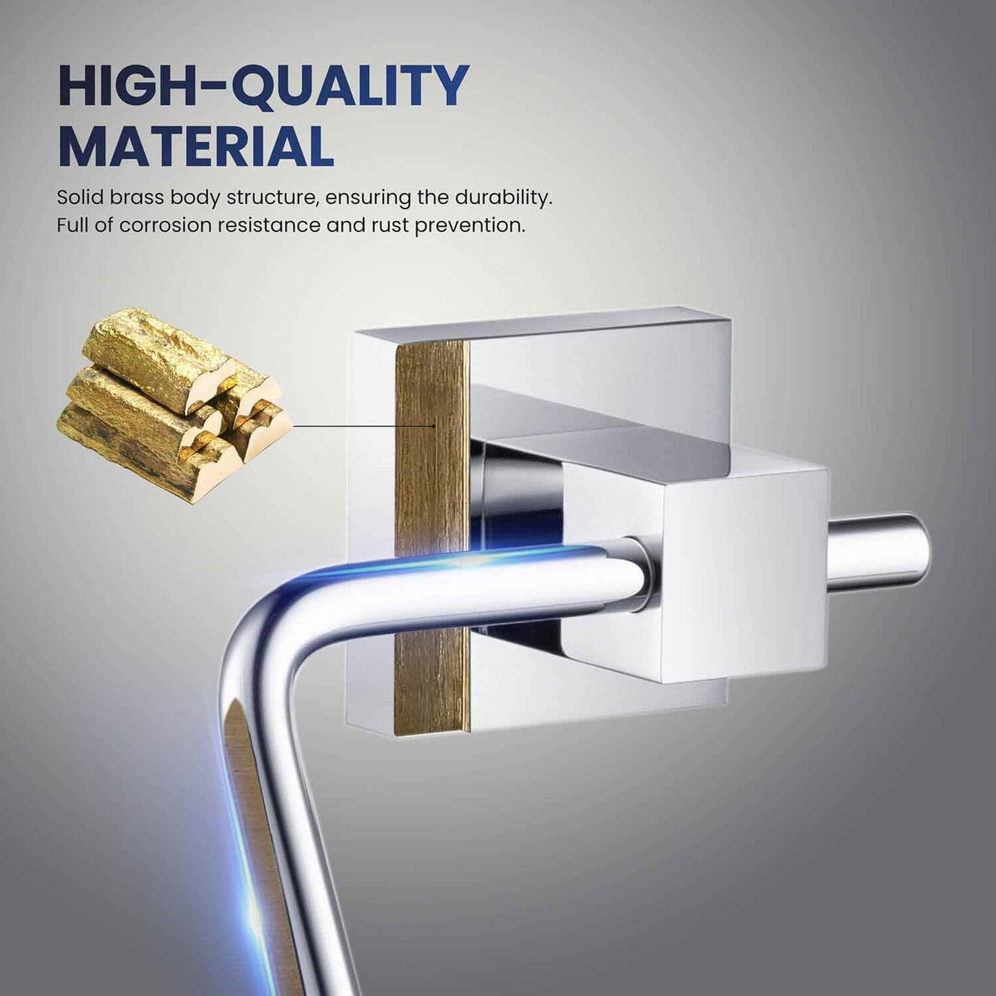 KIBI Cube Brass Bathroom Toilet Paper Holder in Chrome Finish