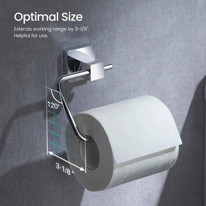 KIBI Cube Brass Bathroom Toilet Paper Holder in Chrome Finish