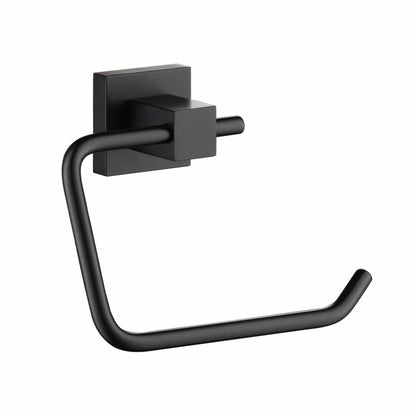 KIBI Cube Brass Bathroom Toilet Paper Holder in Matte Black Finish