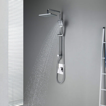 KIBI Cube Shower Column With Dual Function Shower Head in Chrome Finish