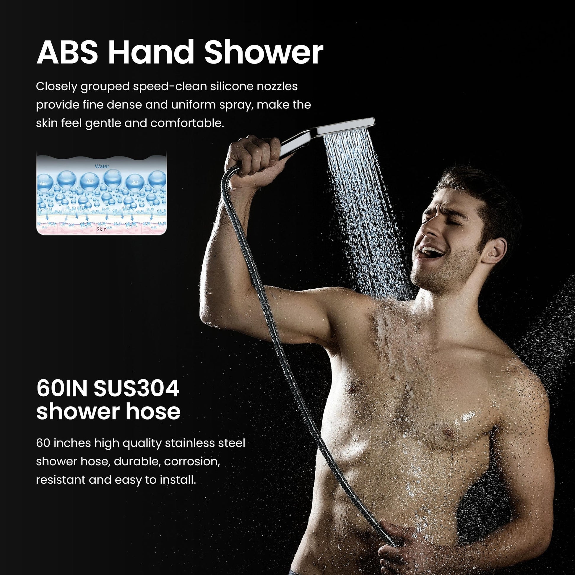 KIBI Cube Shower Column With Dual Function Shower Head in Chrome Finish