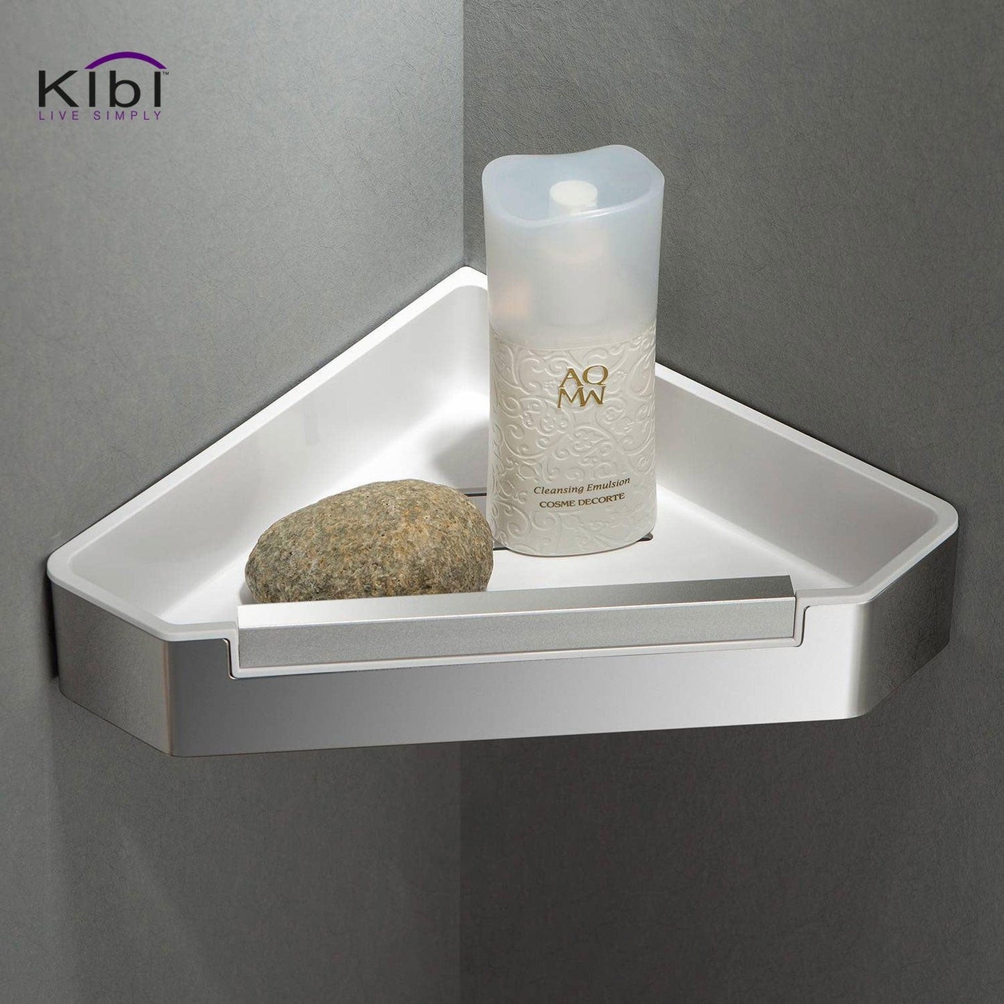 KIBI Deco 9" x 2" Bathroom Corner Basket in Chrome Finish