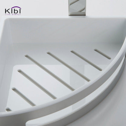 KIBI Deco Bathroom 8" x 11" Double Corner Basket in Chrome Finish