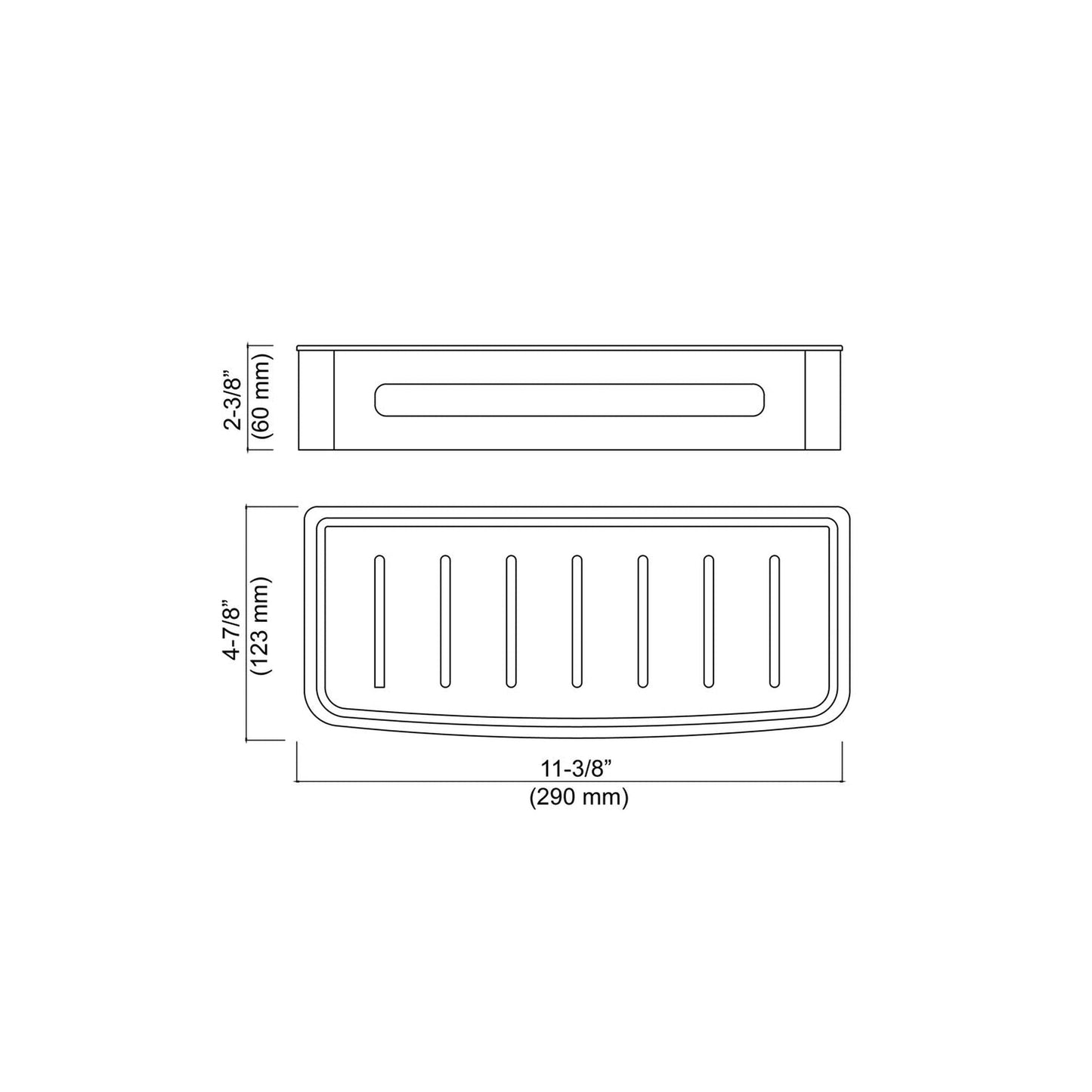 KIBI Deco Bathroom Front Basket in Chrome Finish