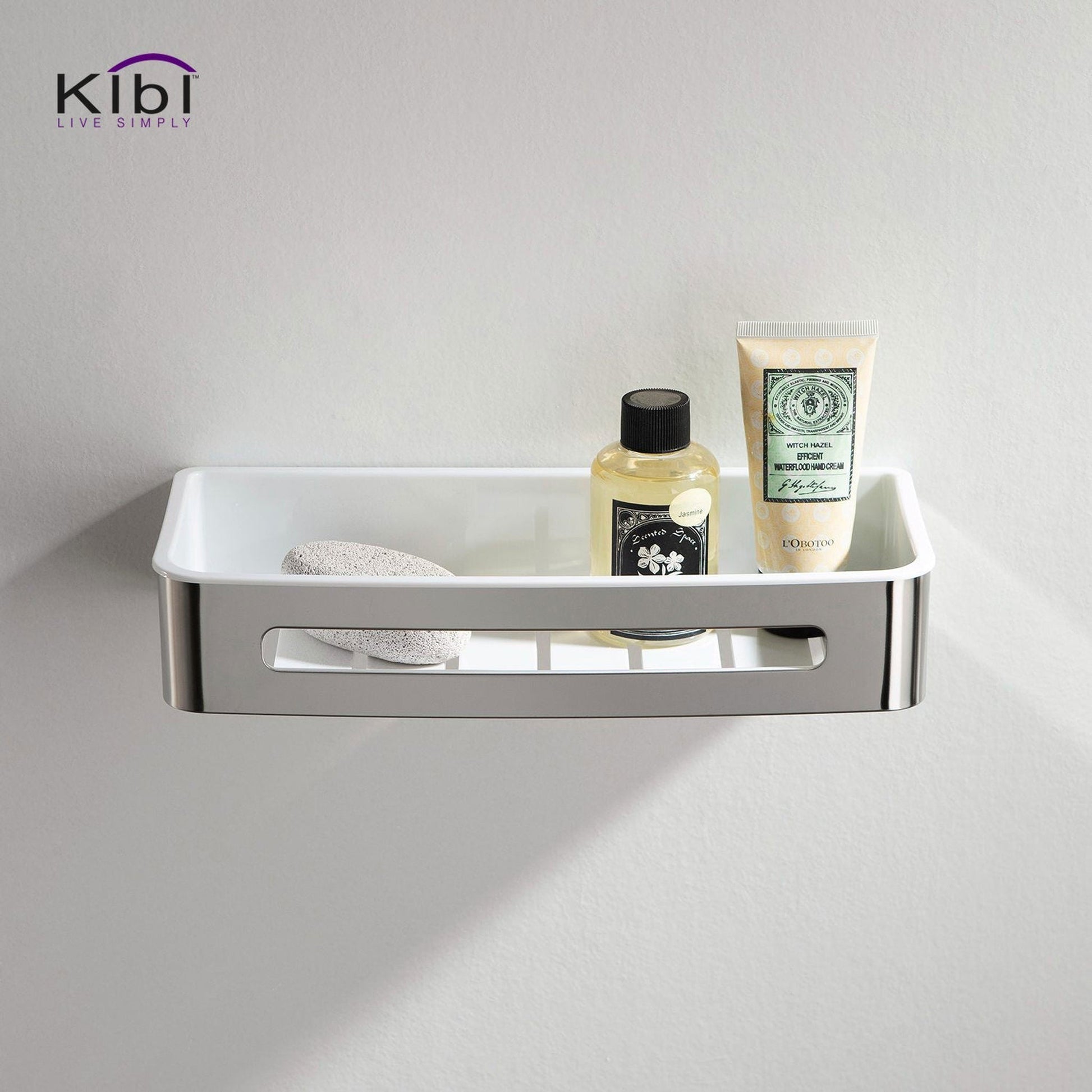 KIBI Deco Bathroom Front Basket in Chrome Finish