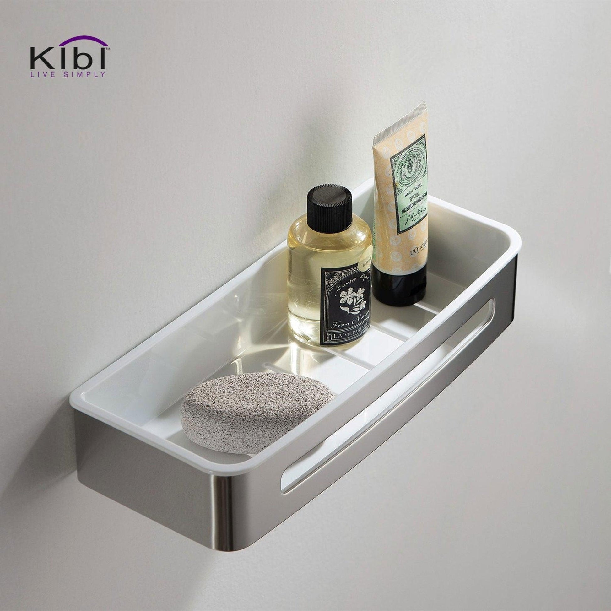 KIBI Deco Bathroom Front Basket in Chrome Finish