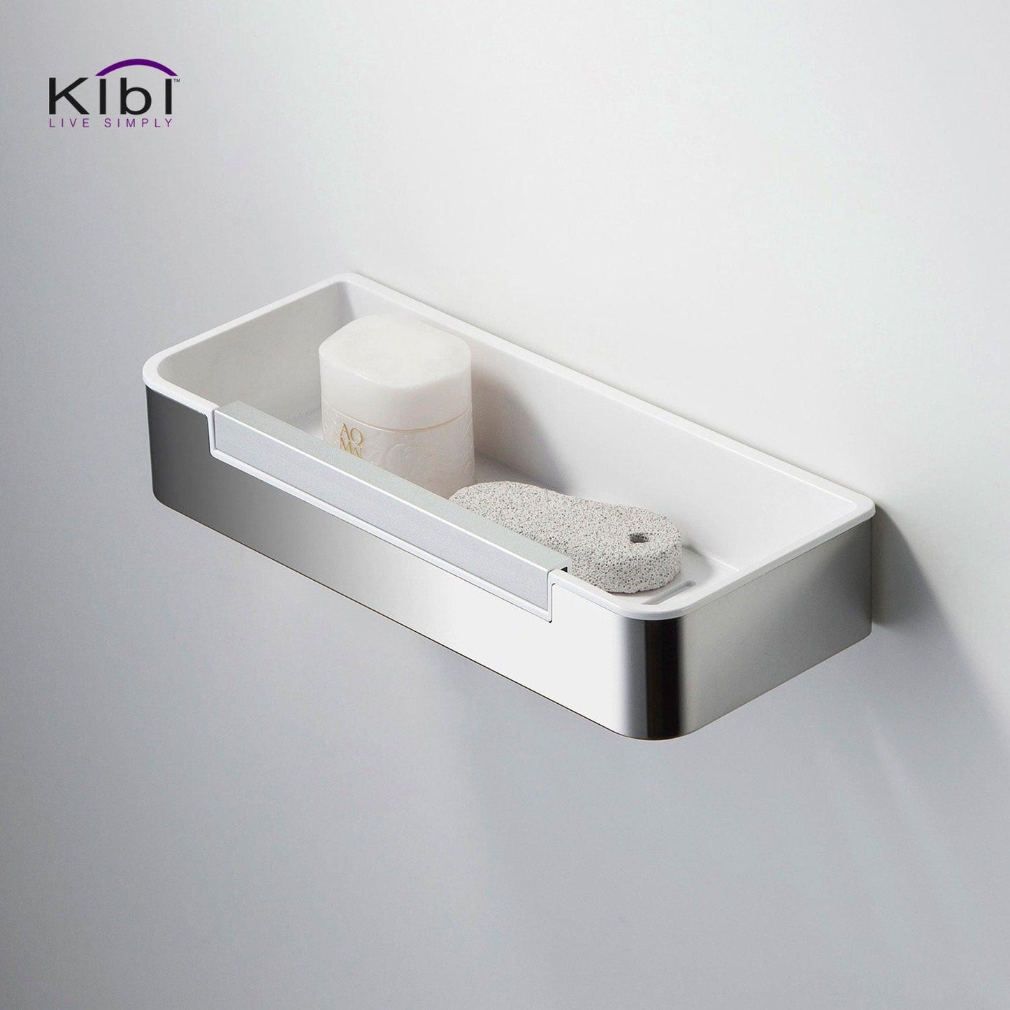 KIBI Deco Bathroom Shower Basket in Chrome Finish