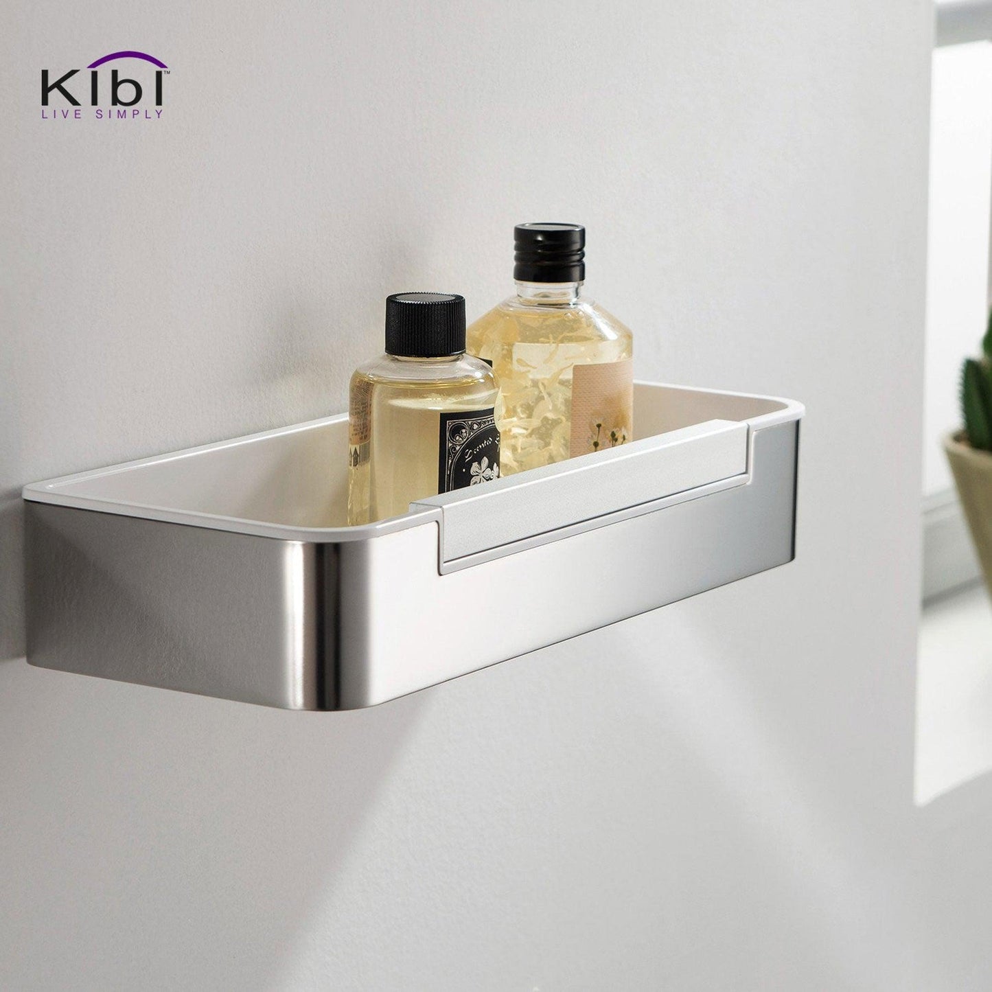 KIBI Deco Bathroom Shower Basket in Chrome Finish