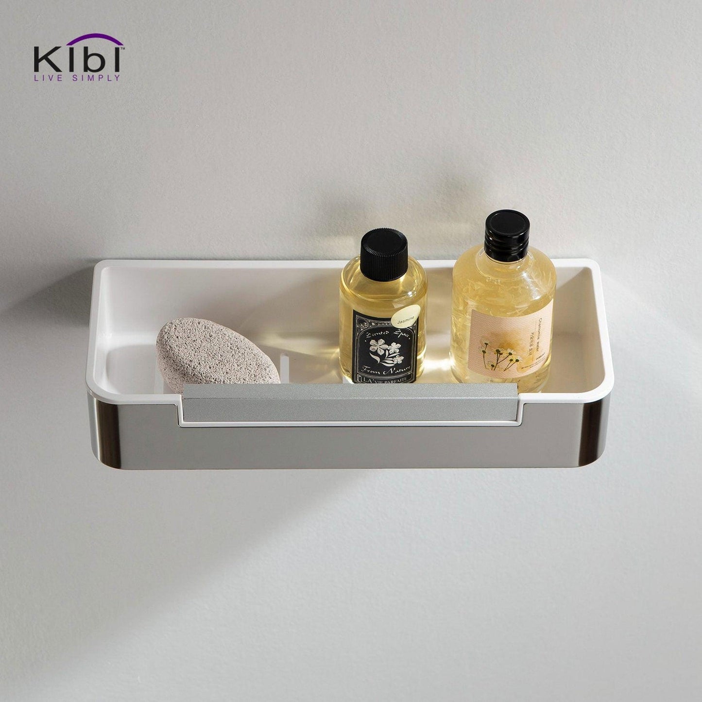 KIBI Deco Bathroom Shower Basket in Chrome Finish