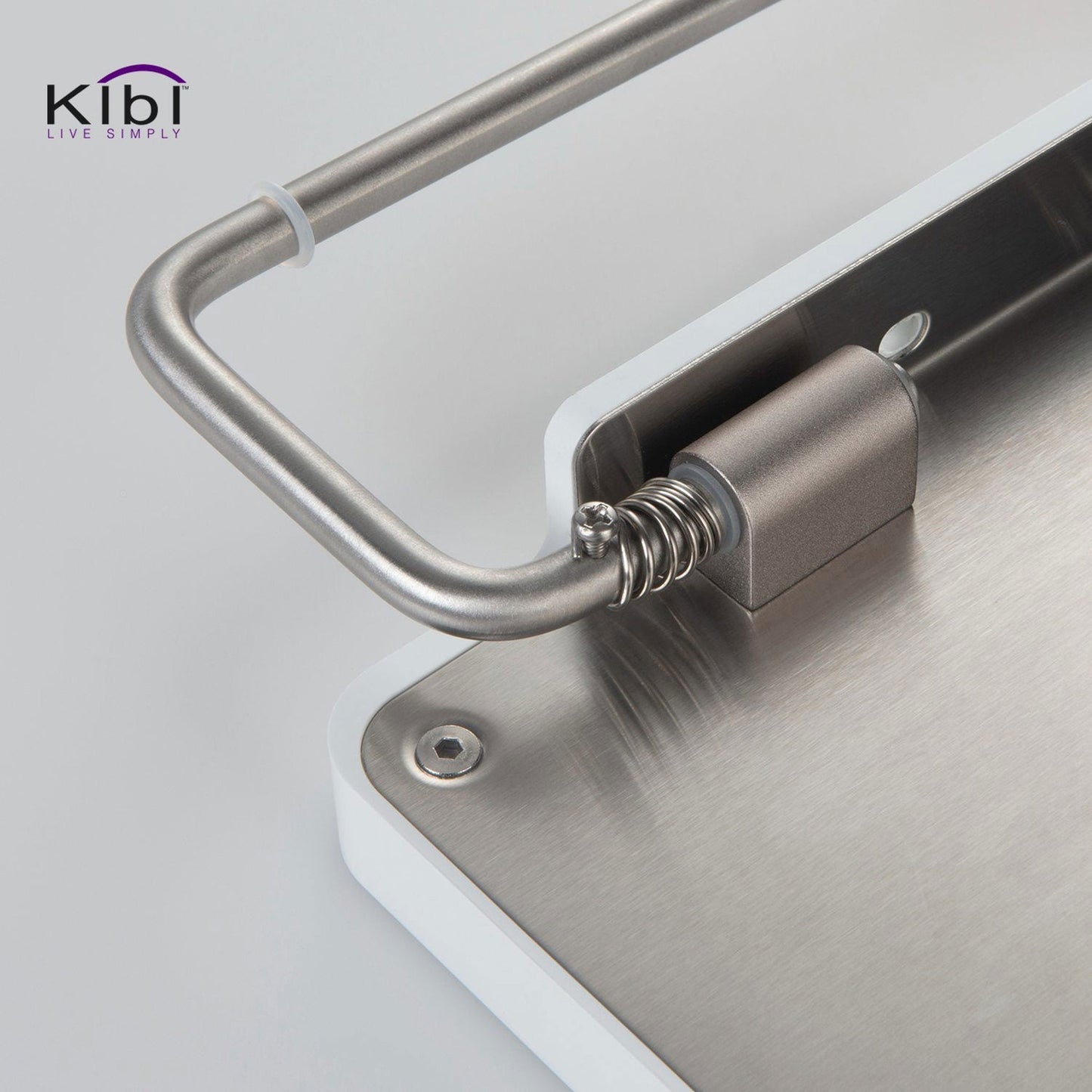 KIBI Deco Bathroom Tissue Holder With Shelf and Hook in Brushed Nickel Finish