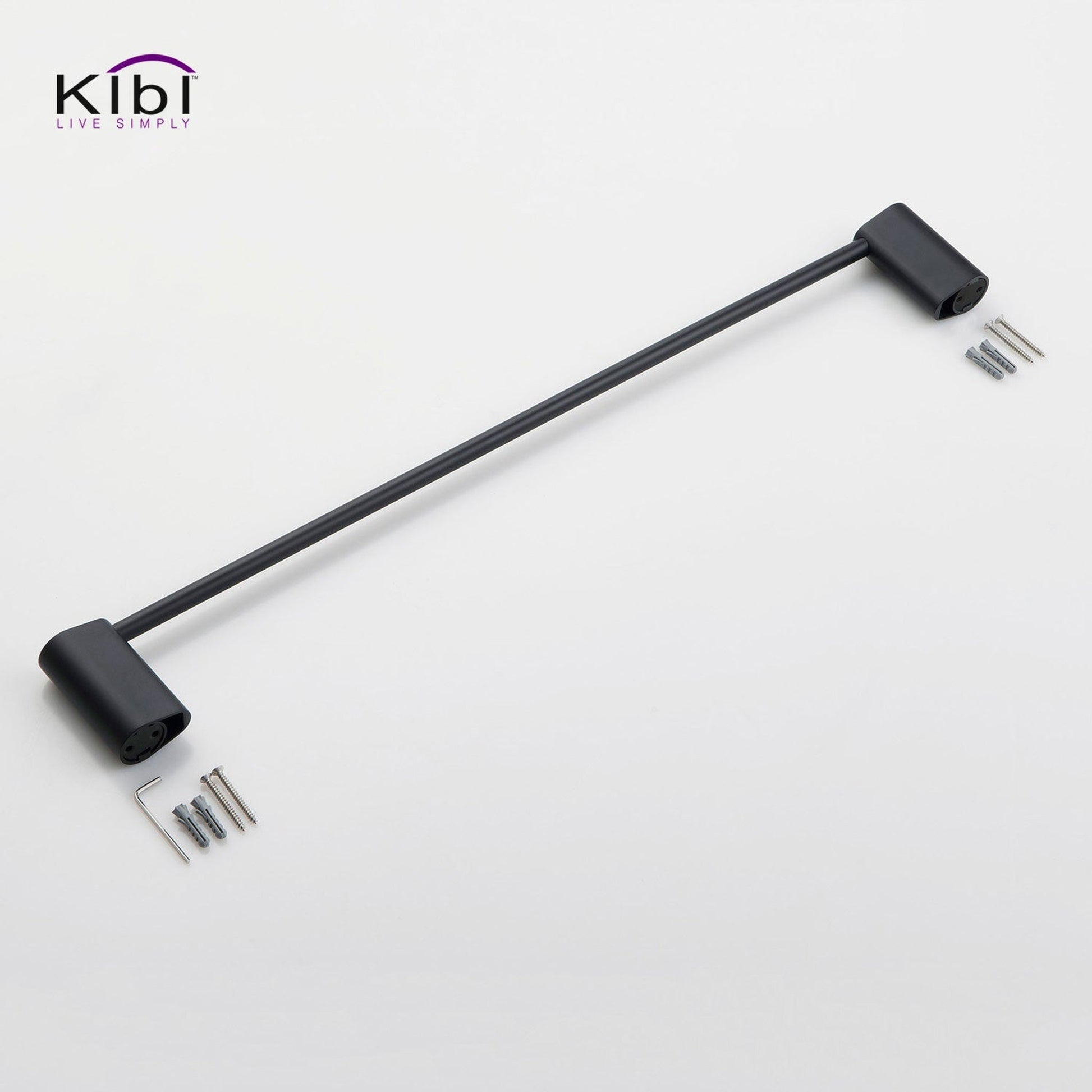 KIBI Volcano 24" Brass Bathroom Towel Bar in Chrome Black Finish