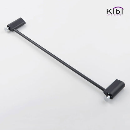 KIBI Volcano 24" Brass Bathroom Towel Bar in Chrome Black Finish