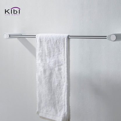 KIBI Volcano 24" Brass Bathroom Towel Bar in Chrome White Finish