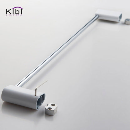 KIBI Volcano 24" Brass Bathroom Towel Bar in Chrome White Finish