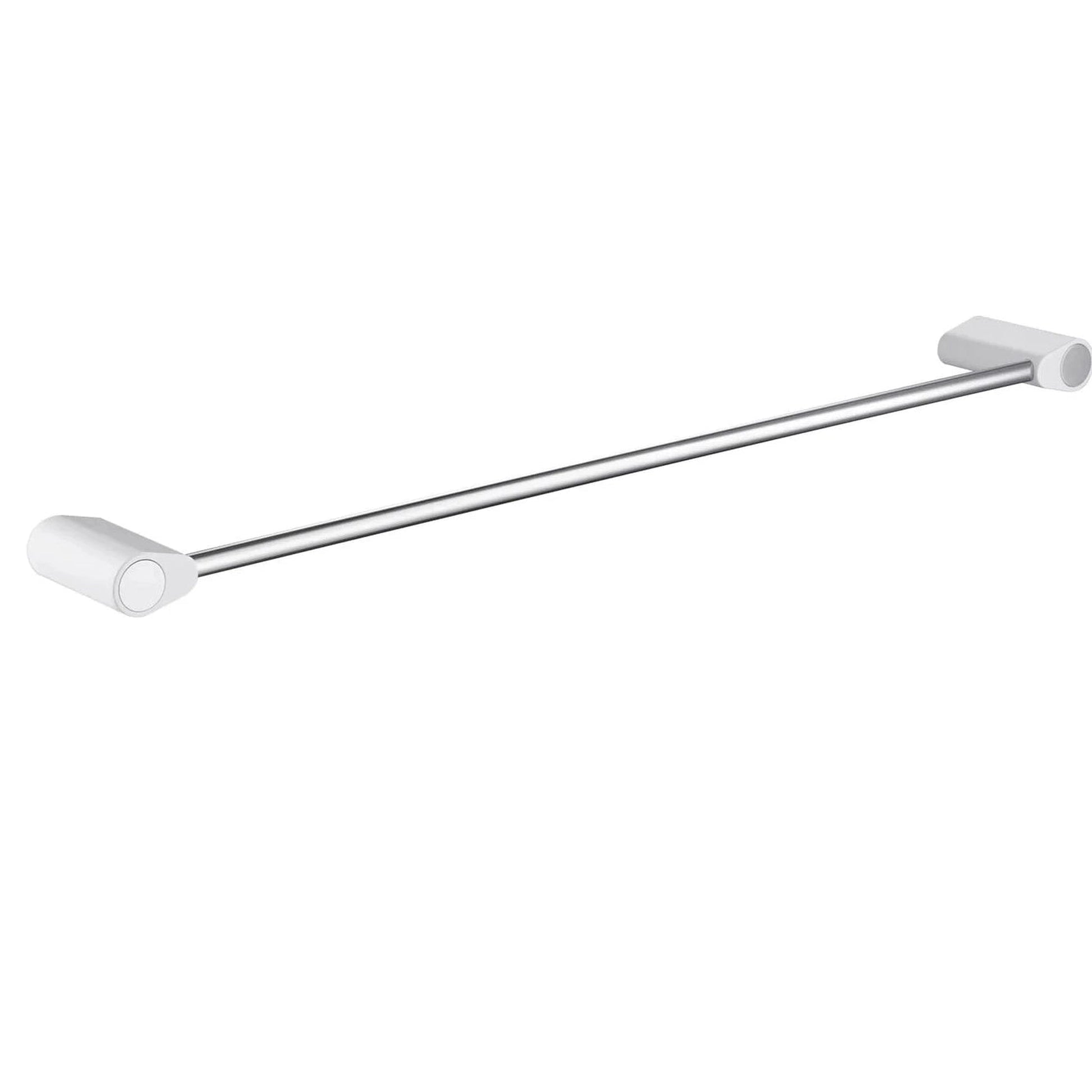 KIBI Volcano 24" Brass Bathroom Towel Bar in Chrome White Finish