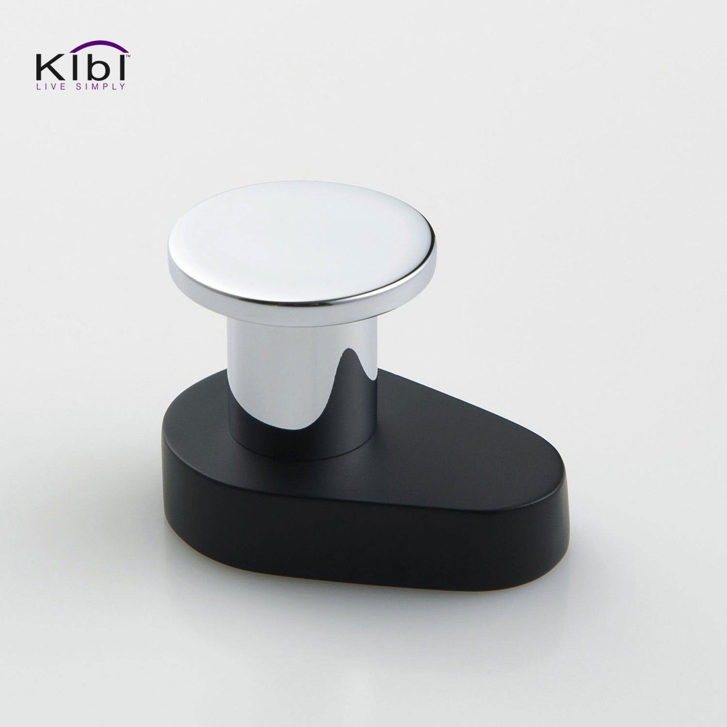 KIBI Volcano Bathroom Robe Hook in Chrome Black Finish