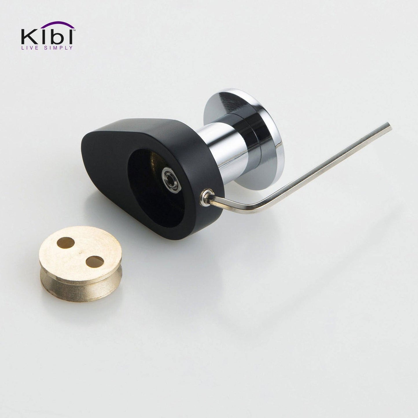 KIBI Volcano Bathroom Robe Hook in Chrome Black Finish