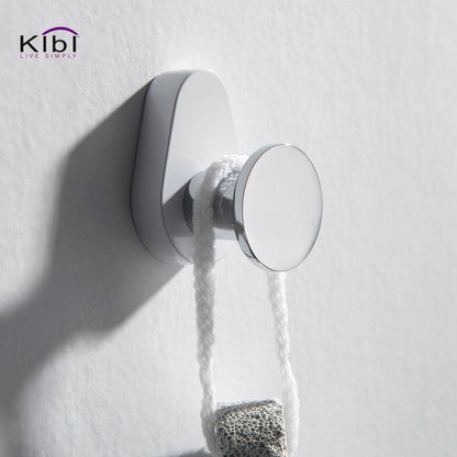 KIBI Volcano Bathroom Robe Hook in Chrome White Finish