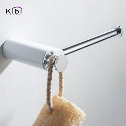 KIBI Volcano Brass Bathroom Tissue Holder in Chrome White Finish