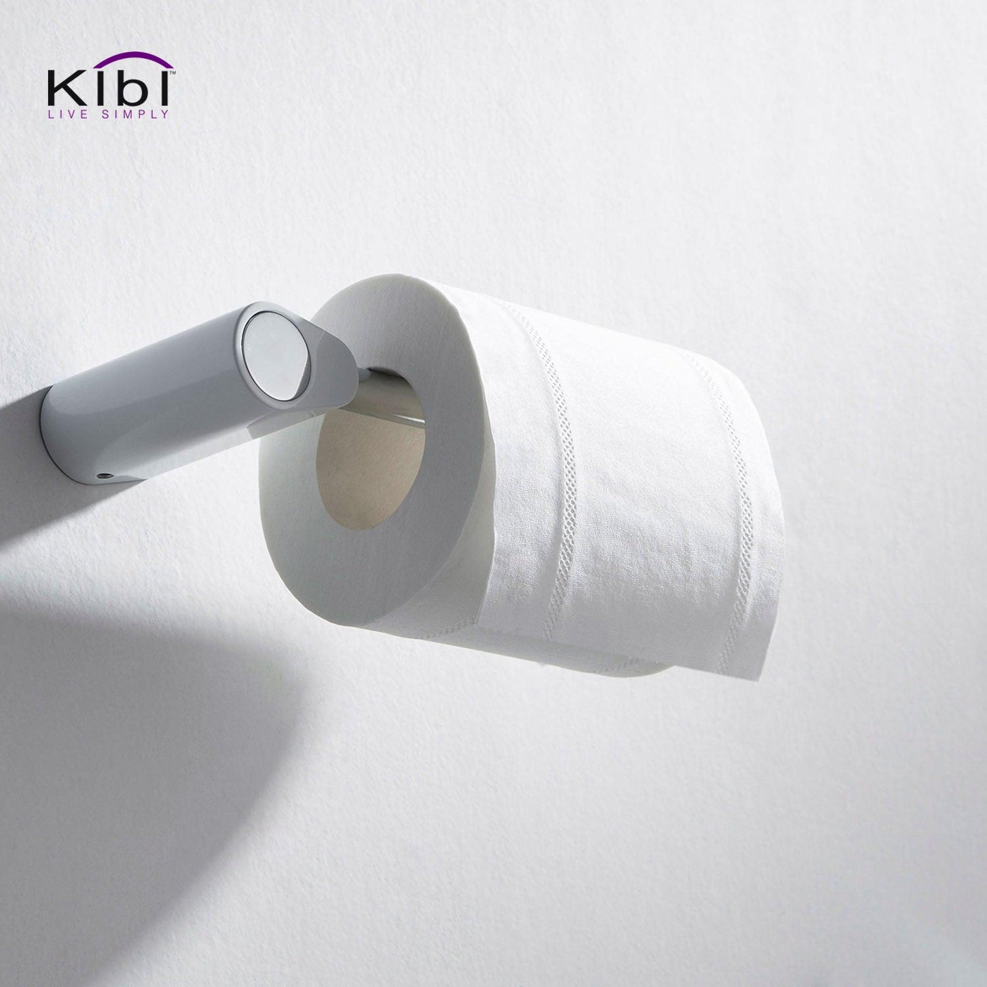 KIBI Volcano Brass Bathroom Tissue Holder in Chrome White Finish