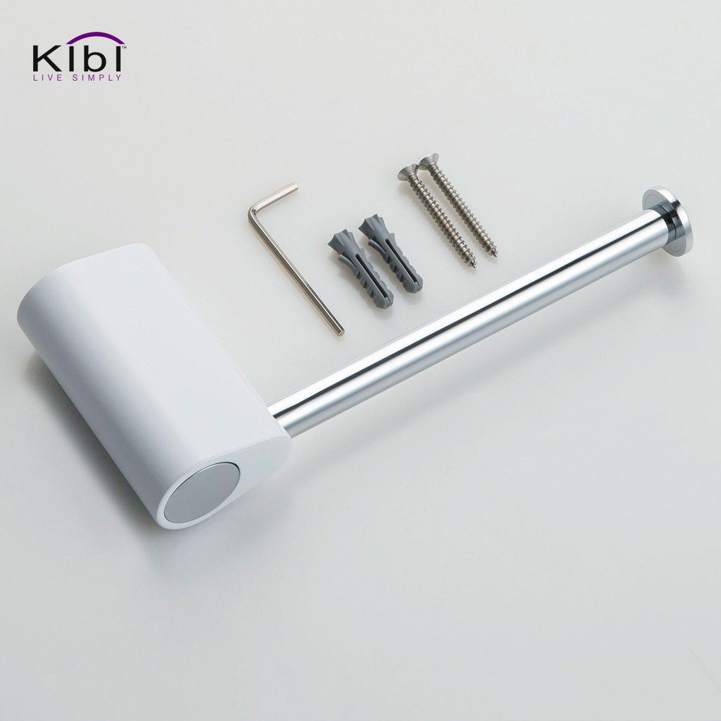 KIBI Volcano Brass Bathroom Tissue Holder in Chrome White Finish