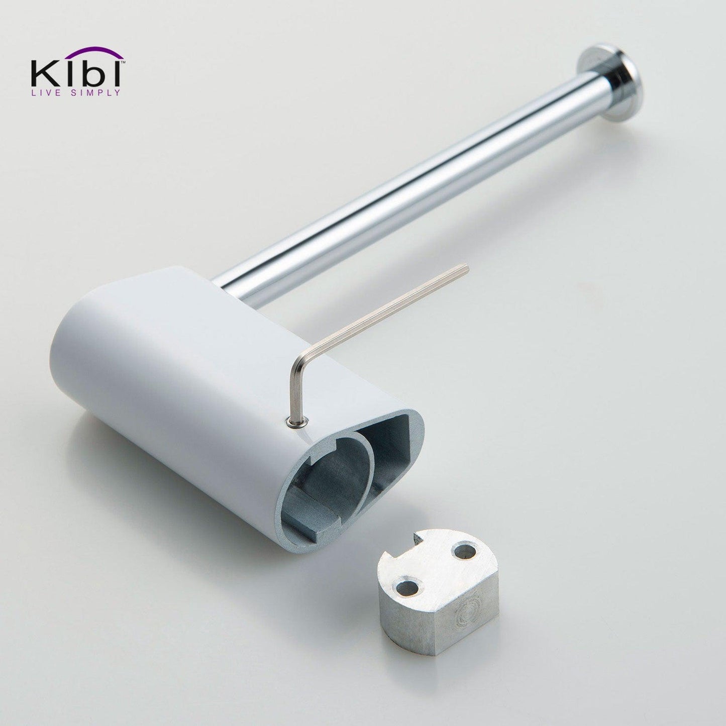 KIBI Volcano Brass Bathroom Tissue Holder in Chrome White Finish