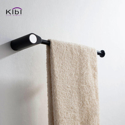 KIBI Volcano Brass Bathroom Towel Ring in Chrome Black Finish