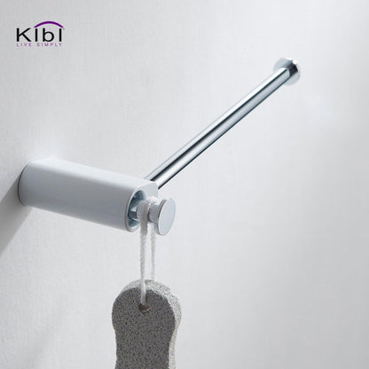 KIBI Volcano Brass Bathroom Towel Ring in Chrome White Finish