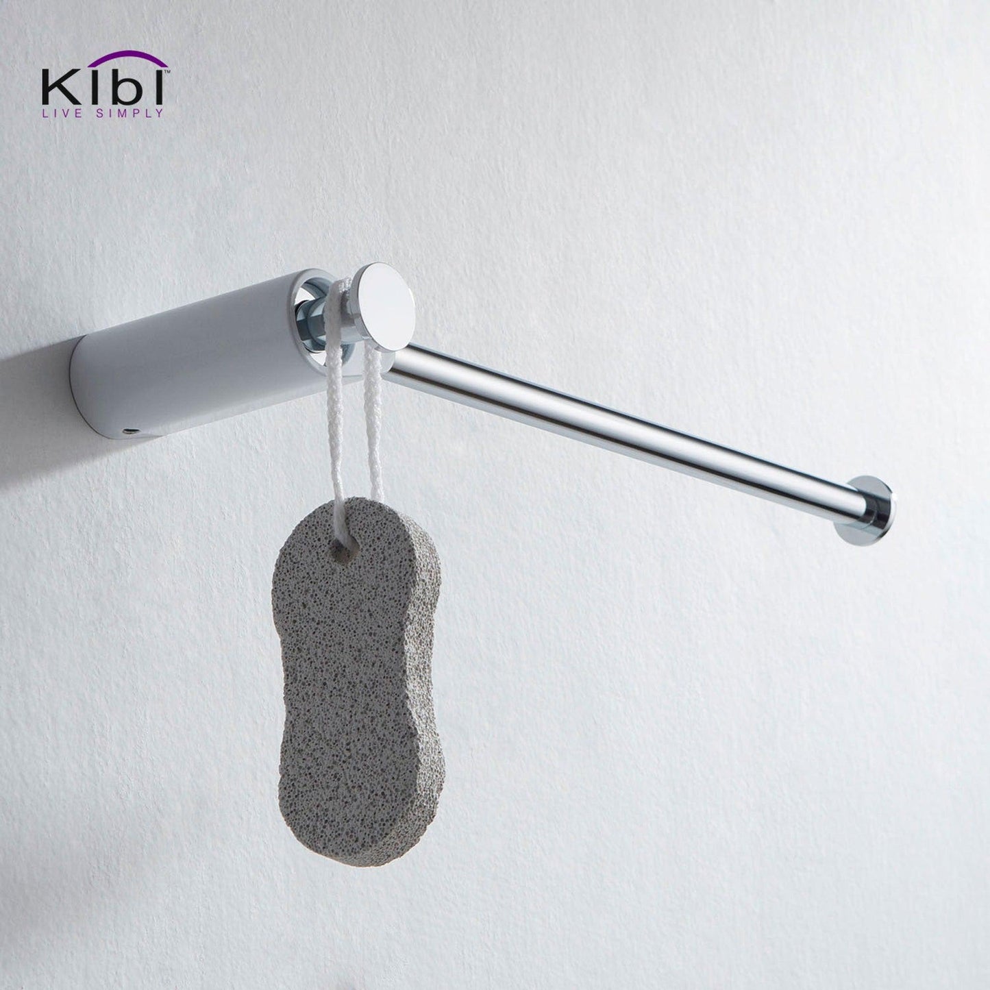 KIBI Volcano Brass Bathroom Towel Ring in Chrome White Finish