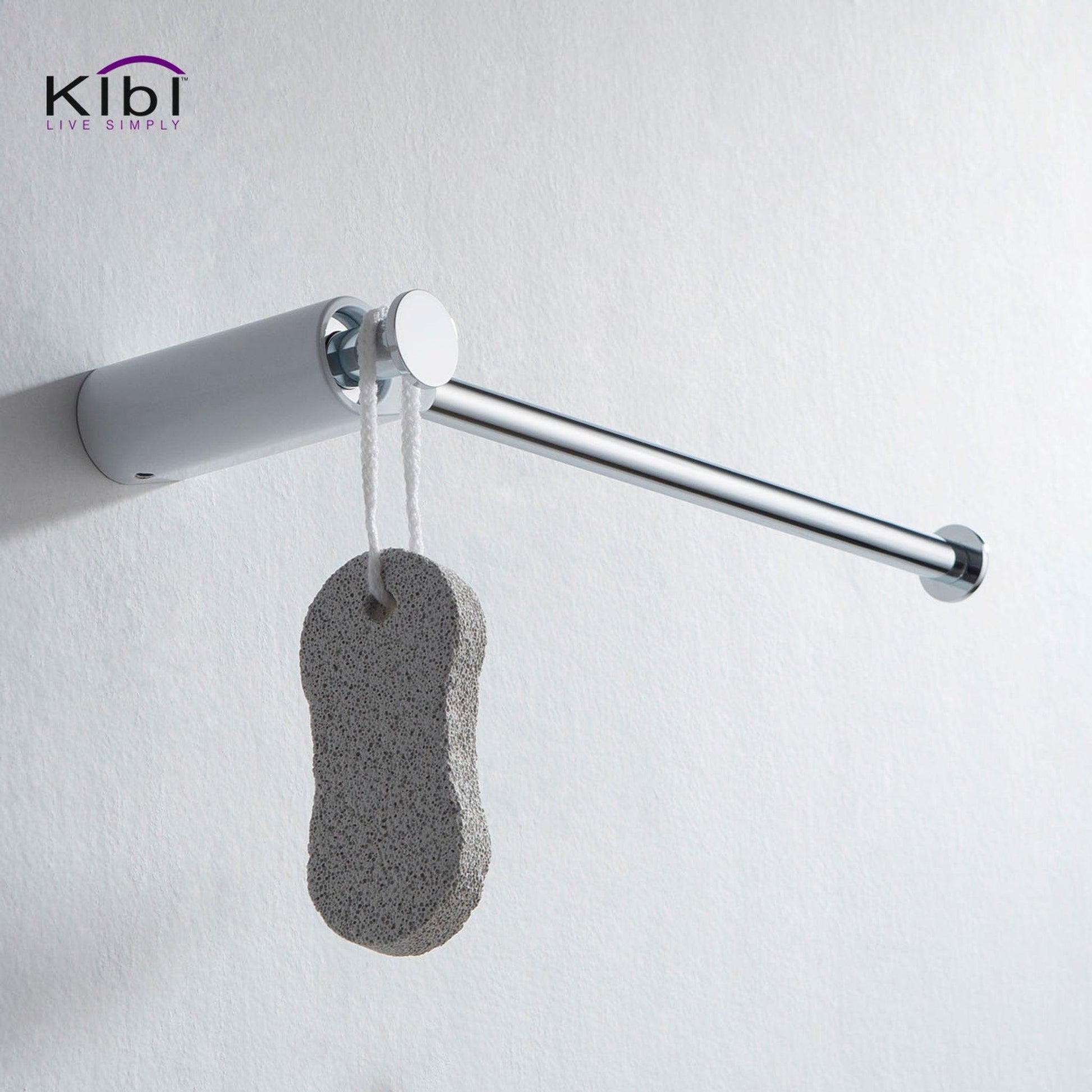 KIBI Volcano Brass Bathroom Towel Ring in Chrome White Finish