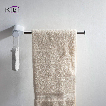 KIBI Volcano Brass Bathroom Towel Ring in Chrome White Finish