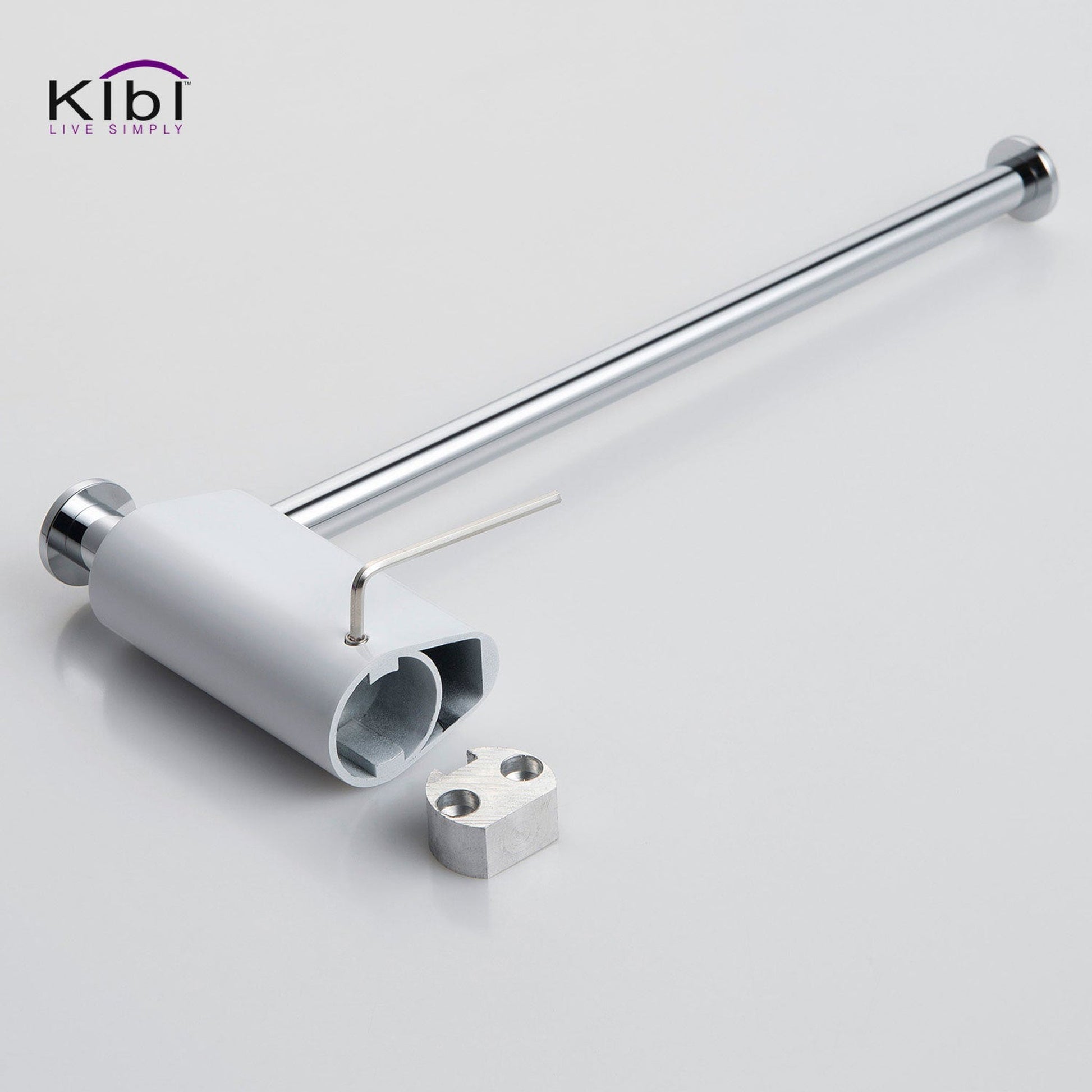 KIBI Volcano Brass Bathroom Towel Ring in Chrome White Finish