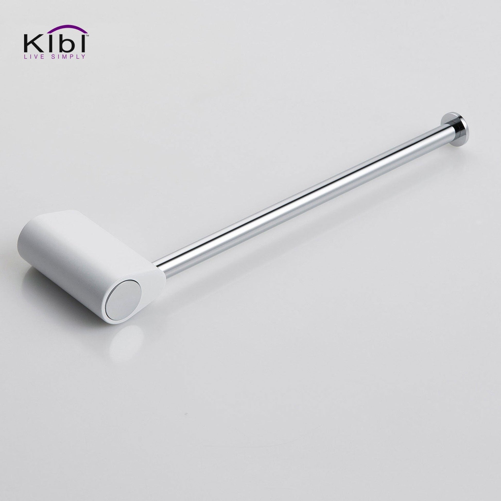 KIBI Volcano Brass Bathroom Towel Ring in Chrome White Finish