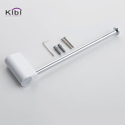 KIBI Volcano Brass Bathroom Towel Ring in Chrome White Finish