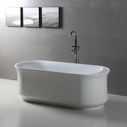 Kingston Brass Aqua Eden 66" x 28" White Acrylic Freestanding Bathtub With Drain and Overflow