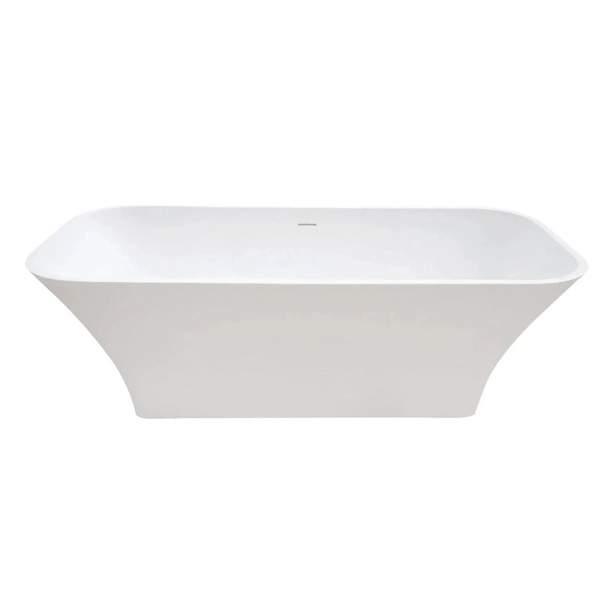 Kingston Brass Aqua Eden Arcticstone 69" x 33" Matte White Solid Surface Stone Freestanding Bathtub With Drain and Overflow