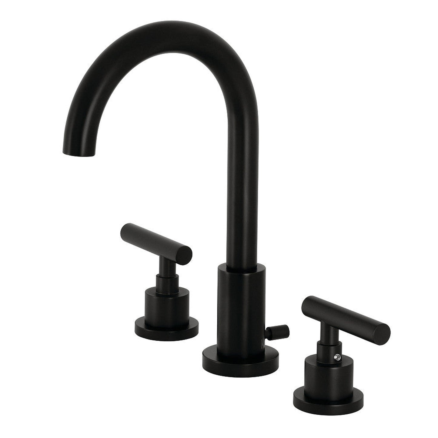 Kingston Brass FSC8920CML Manhattan Widespread Bathroom Faucet with Brass Pop-Up, Matte Black