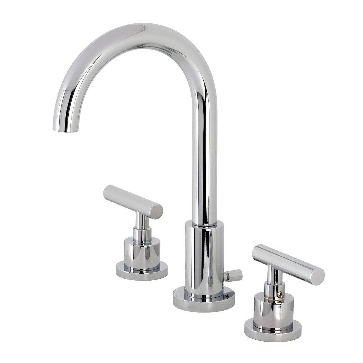 Kingston Brass FSC8921CML Manhattan Widespread Bathroom Faucet with Brass Pop-Up, Polished Chrome