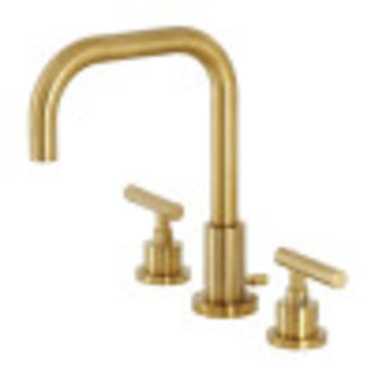 Kingston Brass FSC8933CML Manhattan Widespread Bathroom Faucet with Brass Pop-Up, Brushed Brass