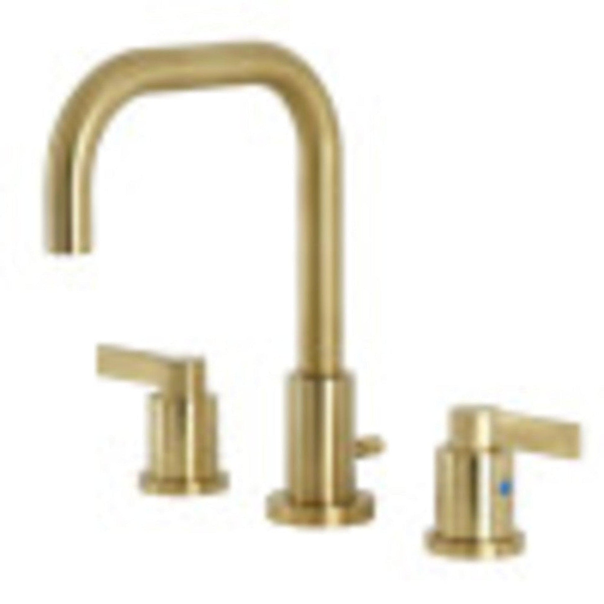 Kingston Brass FSC8933NDL NuvoFusion Widespread Bathroom Faucet with Brass Pop-Up, Brushed Brass