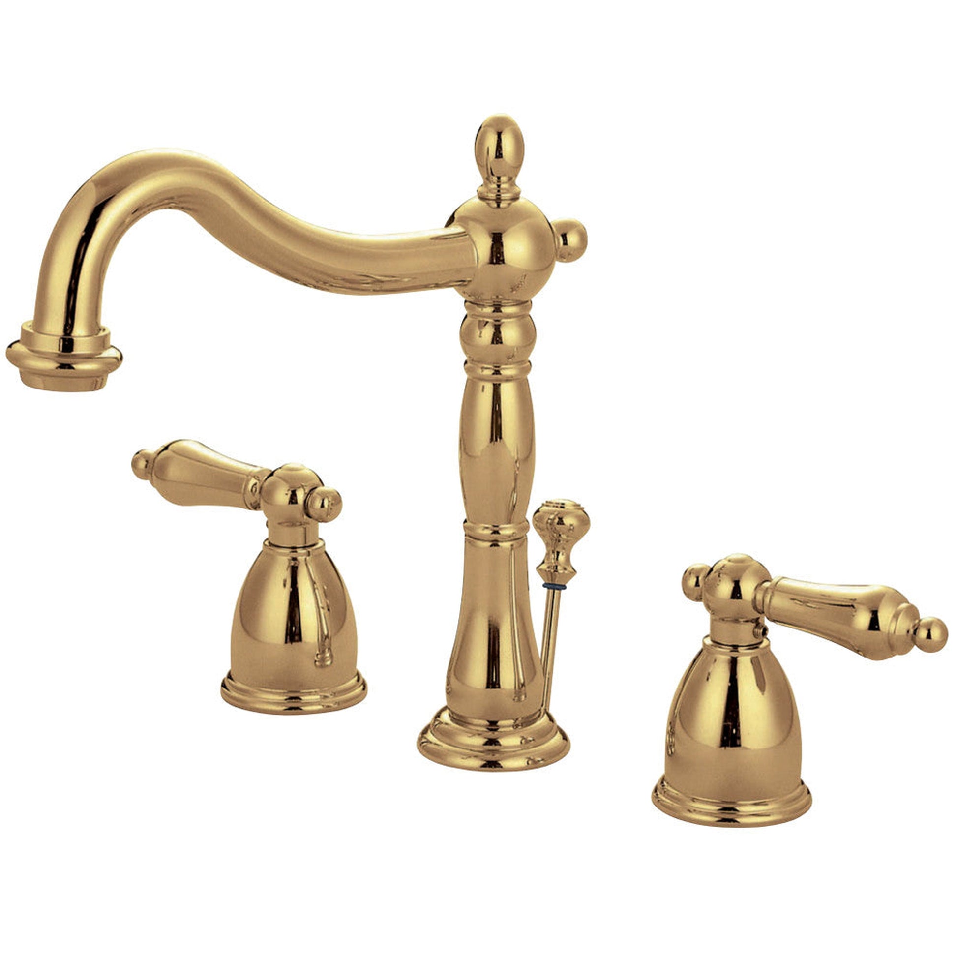 Kingston Brass KB1972AL Heritage Widespread Bathroom Faucet with Brass Pop-Up, Polished Brass