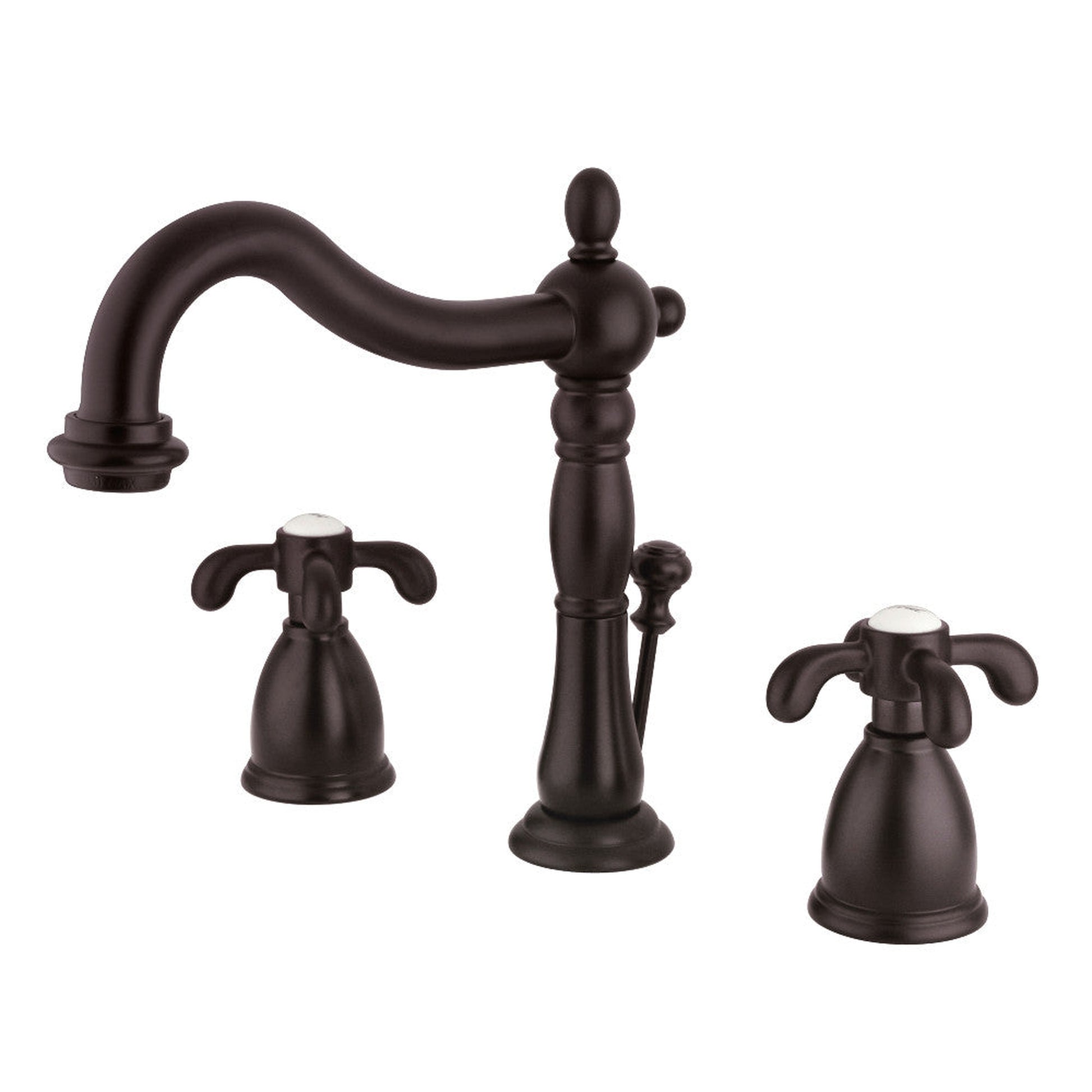 Kingston Brass KB1975TX French Country Widespread Bathroom Faucet with Plastic Pop-Up, Oil Rubbed Bronze