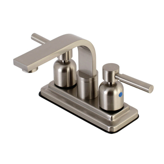 Kingston Brass KB8468DL Concord 4 in. Centerset Bathroom Faucet with Push Pop-Up, Brushed Nickel